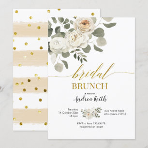 Winter White Floral Bridal Brunch Invitation