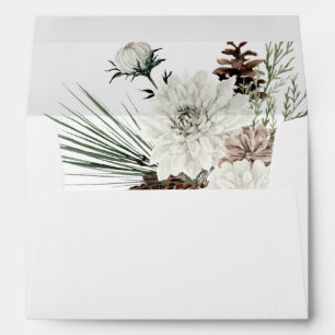 Winter White Floral & Pine 3 Envelope