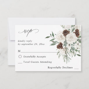 Winter White Floral & Pine no Meal RSVP 2