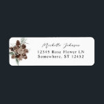 Winter White Floral & Pine Return Address Label 3<br><div class="desc">Complete your invitations or greeting cards with your Winter White Floral & Pine Return Address Labels.

To use the address label- choose from two cursive fonts,  a print font,  or long name font for the name. You can use a 3rd line for the address in the address place.</div>