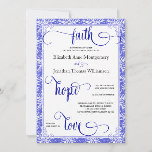Winter White Snowflakes Christian Wedding Card