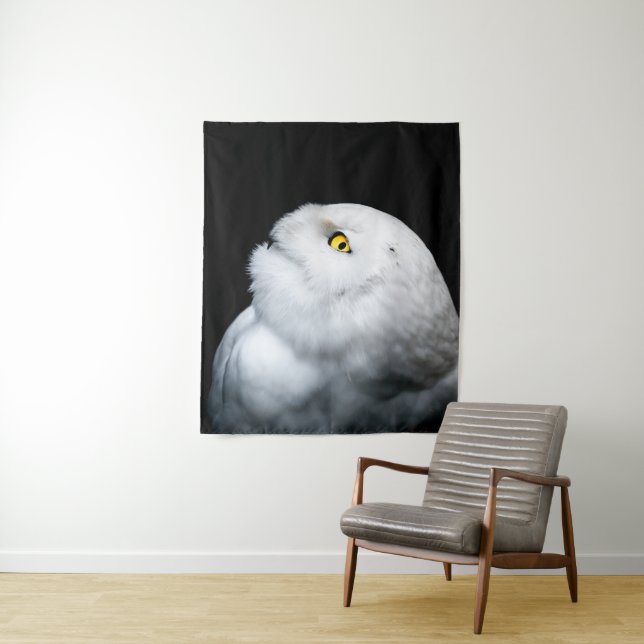 Winter White Snowy Owl Tapestry (In Situ)
