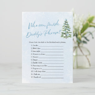 Winter Who Can Finish Daddy 's Phrase Baby Shower Invitation