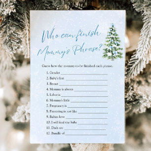 Winter Who Can Finish Mommy's Phrase Baby Shower Invitation