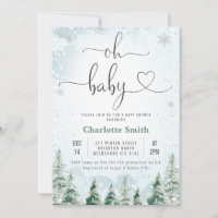 Winter Wilderness Oh Baby Baby Shower Invitation