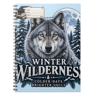 Winter Wilderness Wolf Aesthetic Spiral Notebook |