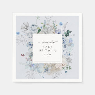 Winter Wildflower Elegant Boho Baby Shower Napkin