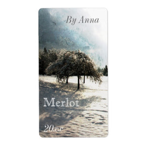 Winter wine bottle label