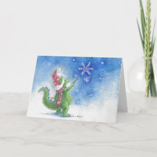 Winter Wizard Dragon Greeting Card