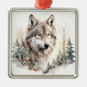 Winter Wolf Christmas Ornament