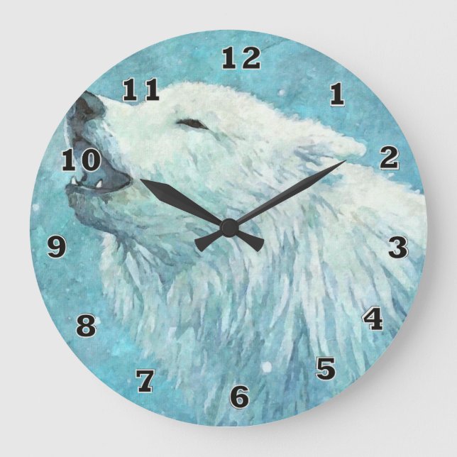 Winter Wolf Clock (Front)