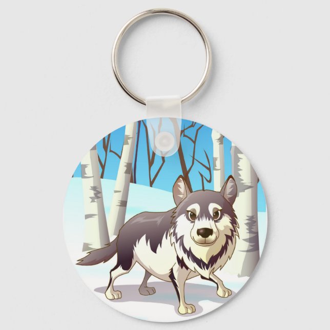 Winter Wolf Keychain (Front)