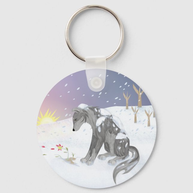 Winter Wolf Keychain (Front)