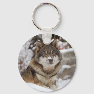Winter Wolf Keychain