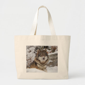 Winter Wolf Large Tote Bag