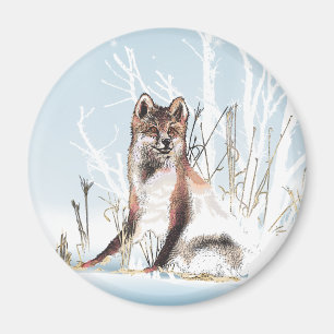 Winter Wolf Magnet