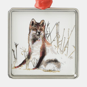 Winter Wolf Metal Ornament