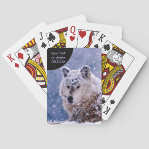 Winter Wolf Resting - Customize Playing Cards