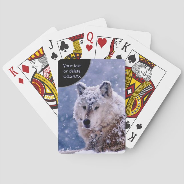 Winter Wolf Resting - Customize Playing Cards (Back)