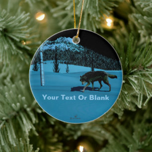Winter Wolf - Tapetum Lucidum Ceramic Ornament