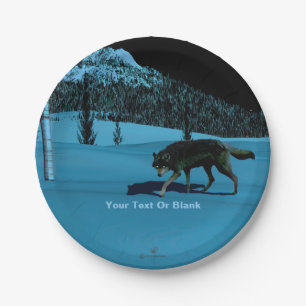 Winter Wolf - Tapetum Lucidum Paper Plate