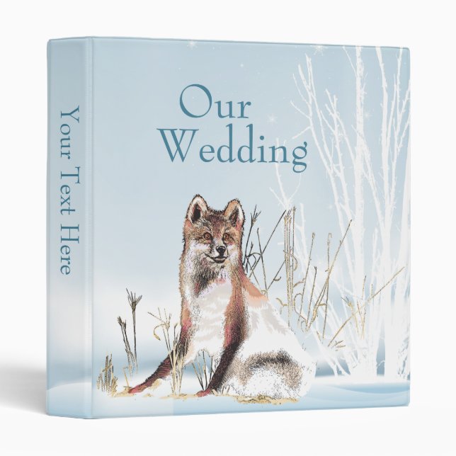Winter Wolf Wedding Photo Binder (Front/Spine)