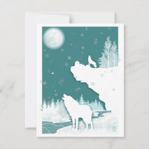 Winter Wolves Flat Holiday Card
