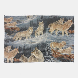 Winter Wolves Kitchen Towel