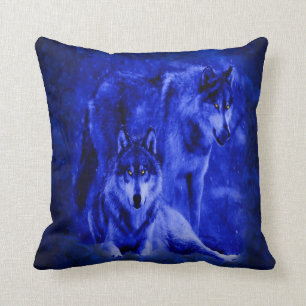 Winter Wolves Throw Pillows