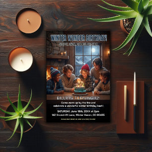 Winter Wonder Birthday Party Invitation