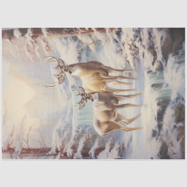 Winter Wonder Deer  Tissue Paper (Front)