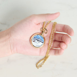Winter Wonder Gold Necklace Watch