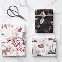 winter wonder holiday wrapping paper sheets