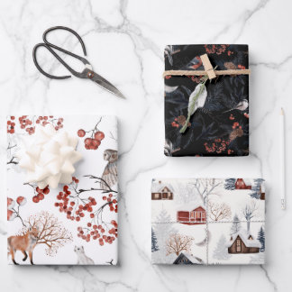 winter wonder holiday wrapping paper sheets