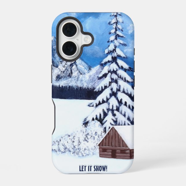 Winter Wonder Scene iPhone 16 Case (Back)