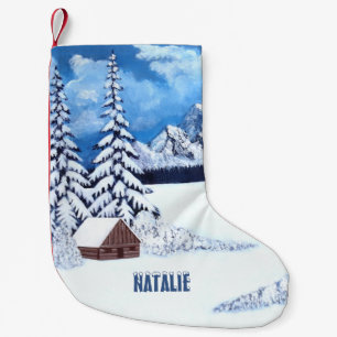 Winter Wonder Scene Small Christmas Stocking