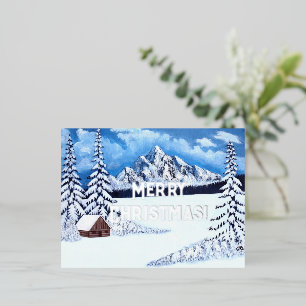 Winter Wonder Silver Foil Carte postale de Noël