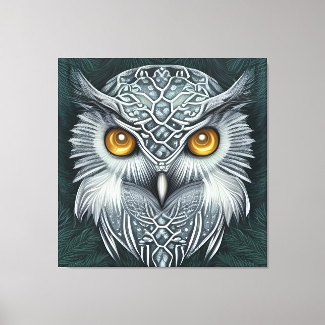 Winter Wonder Snow Owl Beauty Canvas Print (Front)