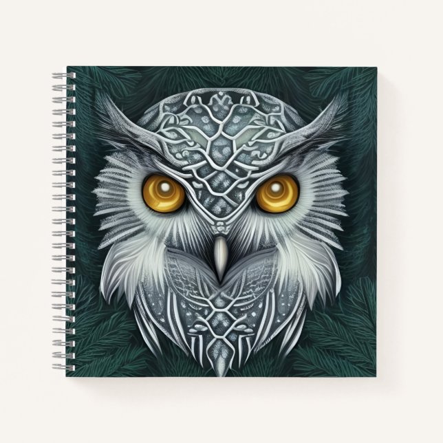 Winter Wonder Snow Owl Beauty Notebook (Front)