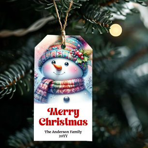 Winter Wonder Snowman Personalized Christmas  Gift Tags
