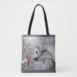 Winter Wonder Tote Bag, You Pick Background Colour Bag