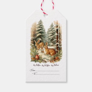 Winter Wonder Wishes Rabbit Gift Tags