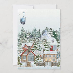 Winter wonderlad christmas village holiday card