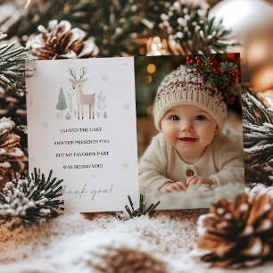 Winter Wonderland 1er anniversaire Carte de remerc