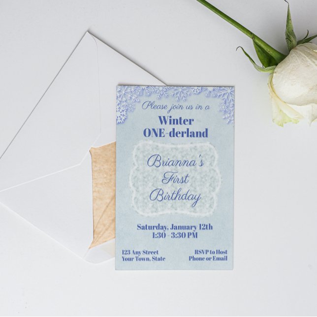 Winter Wonderland 1er Anniversaire Invitation (Créateur téléchargé)
