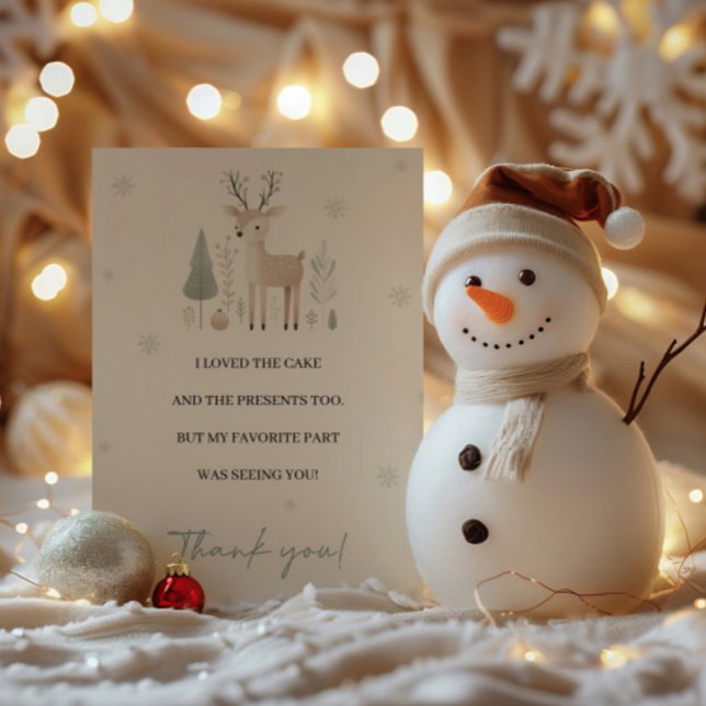 Winter Wonderland 1st Birthday Thank You Card (Creator Uploaded)