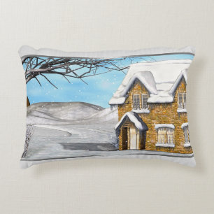 Winter Wonderland 2 Folk Art Decorative Pillow