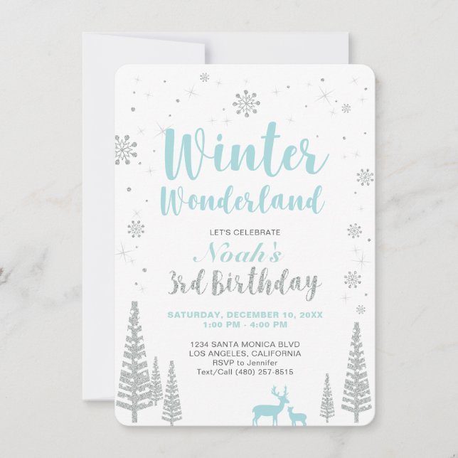 Winter Wonderland - 3ème anniversaire Invitation - (Devant)