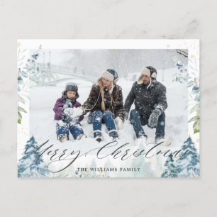 Winter Wonderland Alpine Merry Christmas Photo  Postcard