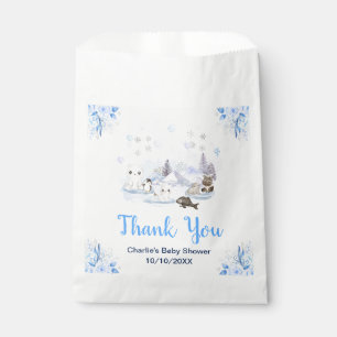 Winter Wonderland Animals Baby Shower Thank You Favour Bag